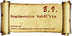 Bogdanovics Valéria névjegykártya