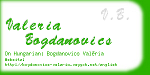 valeria bogdanovics business card